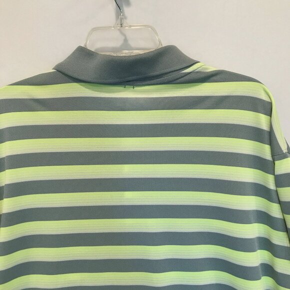 Nike Dri-Fit  Men's 3-Button Striped Golf Polo Shirt Size XXL in Gray and Neon - Picture 10 of 15